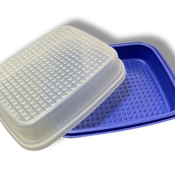 Tupperware Meat Marinade Container Large Dome Season Serve Stack 1294 1295 Blue - Picture 3 of 9